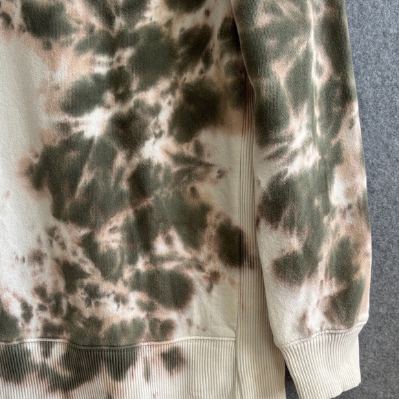 Lucky Brand Tie-Dye Loose Fit Tunic Sweatshirt S Whiteish Tie Dye Green Taupe - Picture 6 of 13